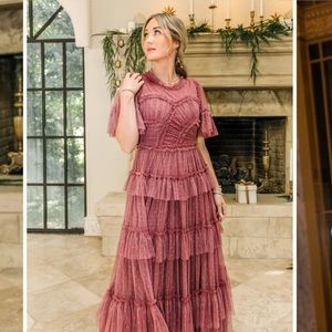 Ivy City Co Whimsical Dress in Mulberry - XS